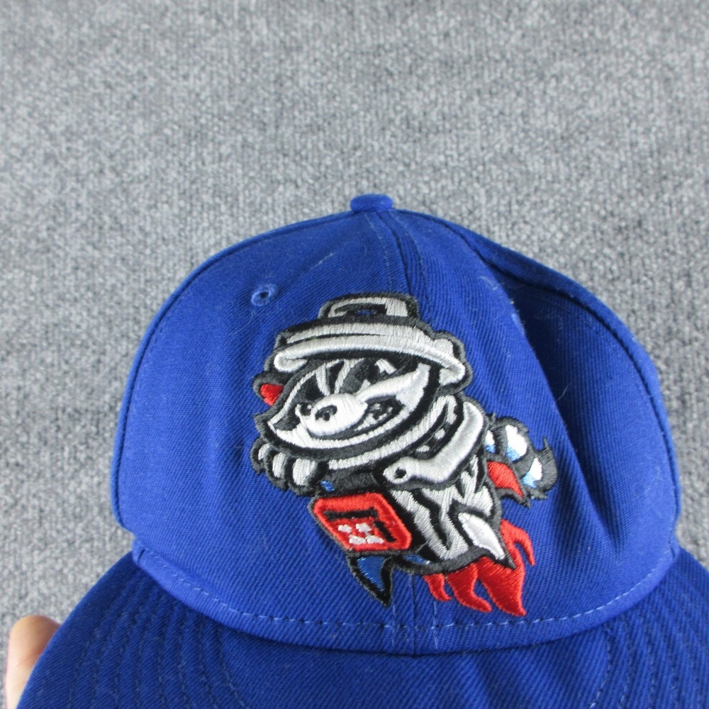 Rocket City Trash Pandas‎ Hat Cap Fitted Mens 7 1/8 Blue MiLB Baseball New Era